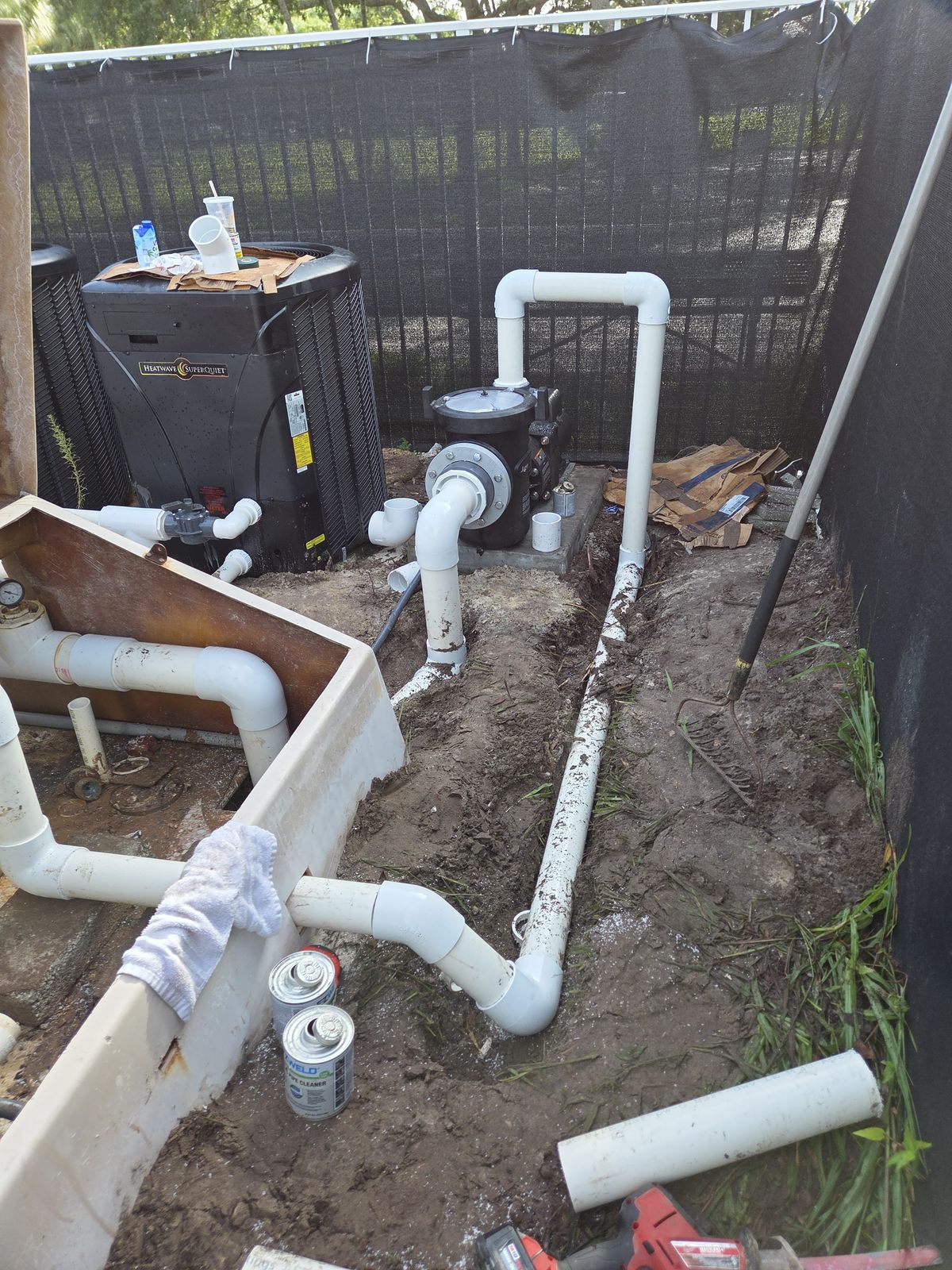 Repaired pool pump equipment after service